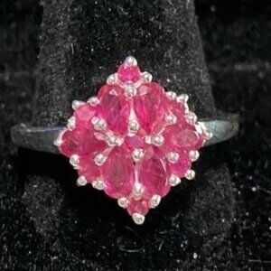 Ring Pink Topaz Size 10 Sterling Silver 925 13 Stones 2.6314 Carats Total